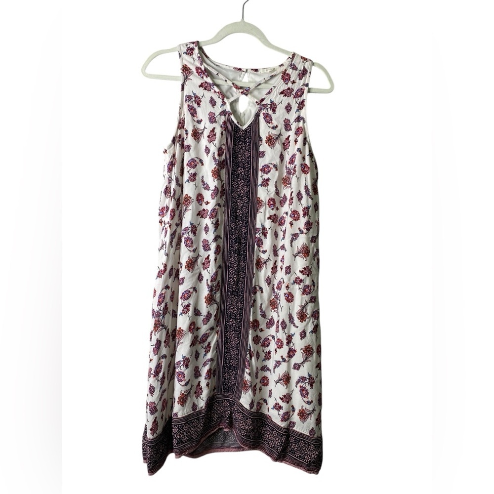 Maurices Boho Floral Sleeveless Dress with Keyhole Detail | Size Large
